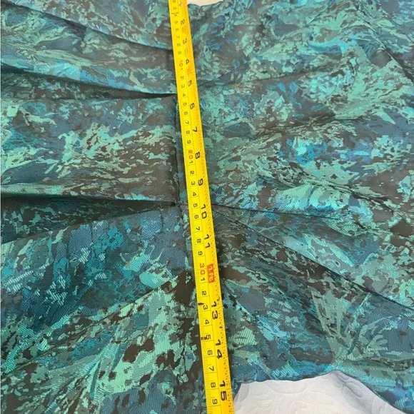 Maggy London Teal and Floral Brocade Fit-and-Flare Dress - Picture 8 of 11